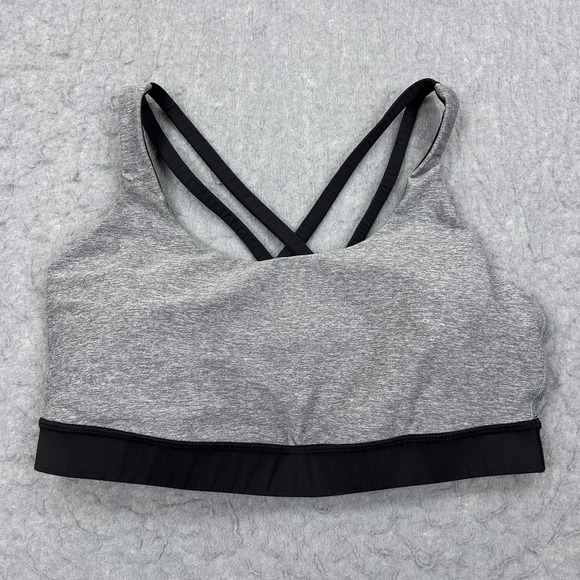 Lululemon Energy Bra Women's 10 Slate/Black Luxtreme Cross Strap Sports W2A10S - Picture 1 of 8